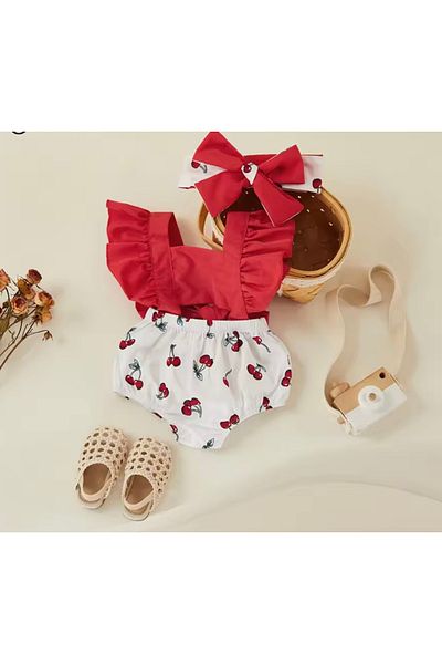 Kokosh kidss طقم رومبير وباندانا للفتيات الصغيرات