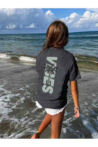 FAVORİST Summer Collection Back Printed Women's Tshirt