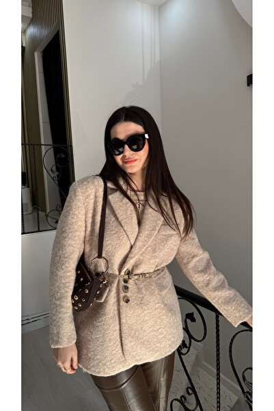 Butik Krem kalın blazer ceket