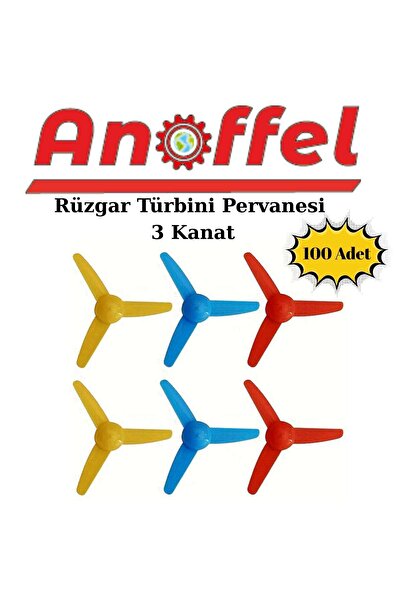 Anoffel Rüzgar Türbini Pervanesi 3 Yaprak Mini Deney Pervanesi 100 adet