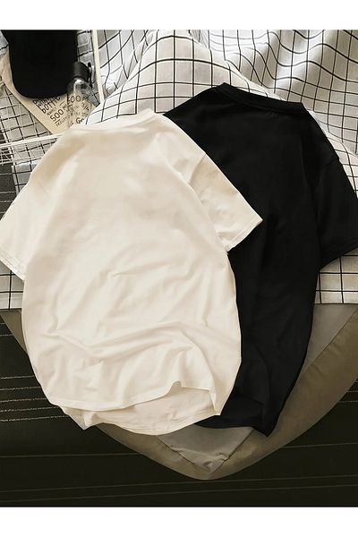 LAND MODA 2 τμχ 100% βαμβακερό τριαντάφυλλο γραφικό μπλουζάκι για άνδρες για το καλοκαίρι, κοντομάνικο μπλουζάκι με στρογγυλή λαιμόκοψη