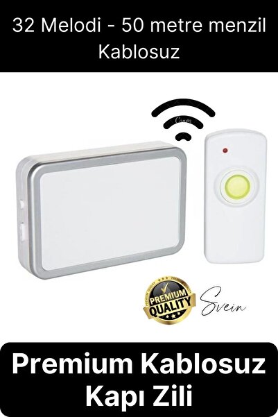 Svein Premium Kablosuz Uzaktan Kumandalı Yüksek Sesli Uzun Mesafe Menzil Kapı...