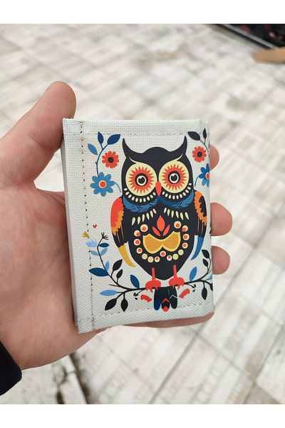 JANJAN Velcro Children's Wallet Sports Wallet Zipper Wallet Printed Wallet Owl Wallet