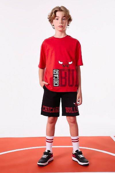 DeFacto Boys - Nba Chicago Bulls Oversize T-Shirt, Crew Neck, Short Sleeve C0386A824Sm