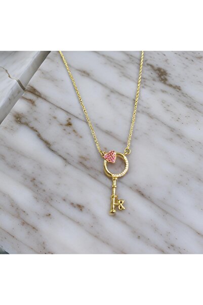 staınless steel Zircon Stone Heart Infinity Key Necklace – Stylish and Meaningful Design ✨