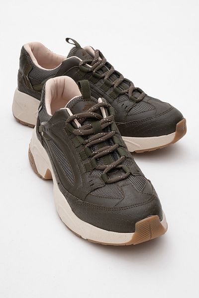 LuviShoes Pantofi sport pentru femei LETTY cu imprimeu kaki din plasă