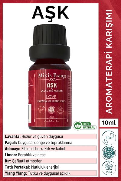 Minia Bahçe Bitki ve Sanat Atölyesi Love Essential Oil - 100% Pure, 10 ml