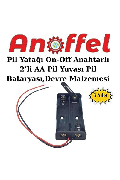 Anoffel Pil Yuvası, On-Off Anahtarlı Pil Yatağı, ikili, Aa Pil Kutusu,Elektri...