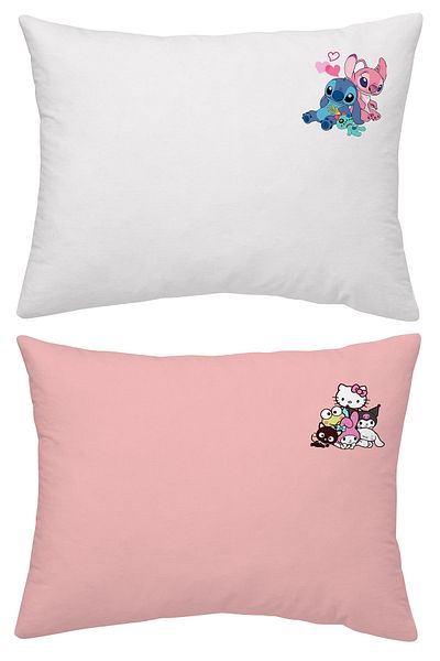 Maki Home Set de fete de pernă din bumbac Lilo Stitch Hello Kitty (2 bucăți) 50x70