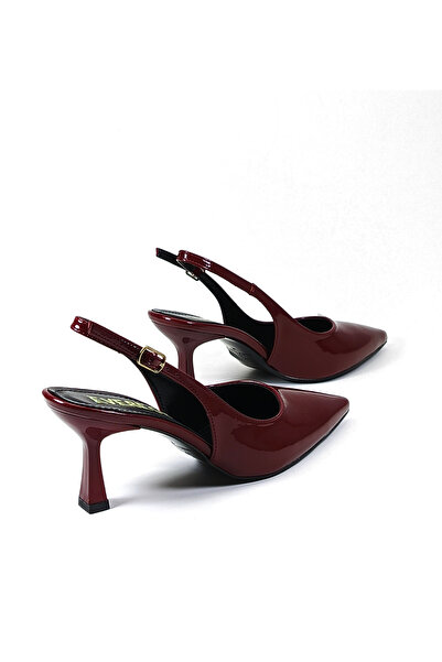 Everest Kadın Bordo Rugan Stiletto Topuklu Ayakkabı Topuk Boyu 7cm