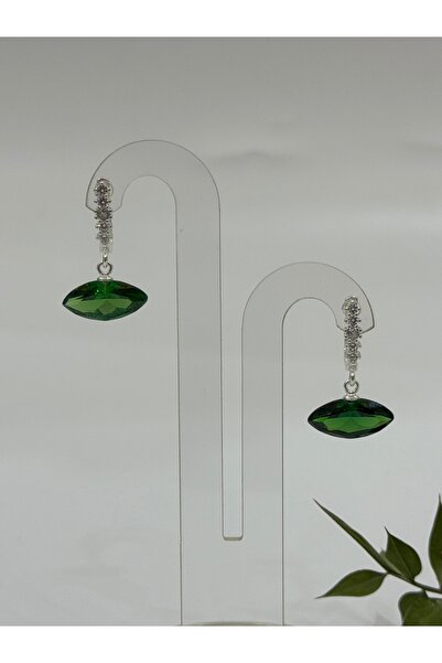 DURAN TAKI TASARIM Zümrüt Zirkon Gümüş Küpe