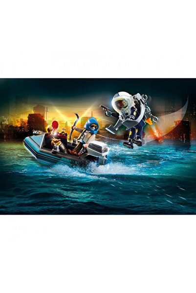 Generic Brand Playmobil - Barca Politiei Si Hot Cu Barca Rapida