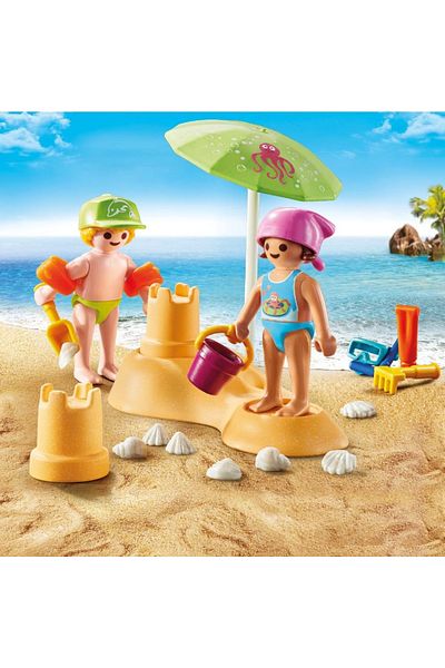 Playmobil - Children's figurines with sandcastle