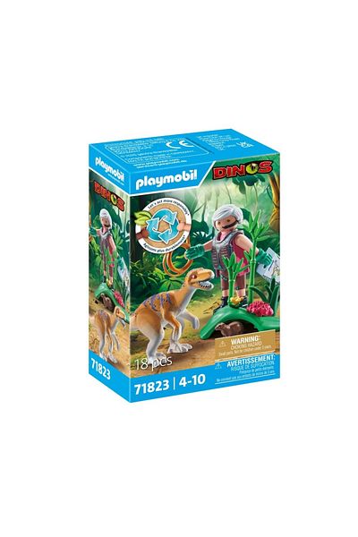 Playmobil - Velociraptor and Playmobil researcher