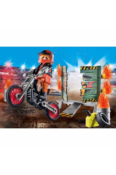 Playmobil - Stuntshow Biker Set And Firewall