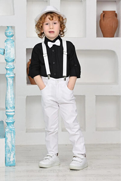 Nacar ERKEK ÇOCUK GÖMLEK PANTALON ASKI PAPYON TAKIMI 23 NİSAN