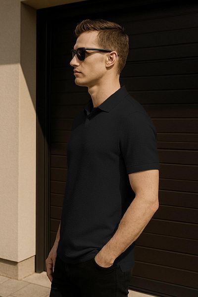 Delpino Ανδρικό βαμβακερό μπλουζάκι Polo Neck Regular Fit