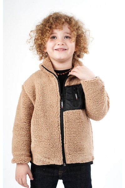 DUBLİNO KİDS Boy Welsoft Plush Sweatshirt Cardigan Jacket