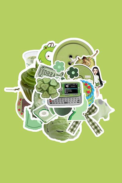 dadi ramba Πακέτο αυτοκόλλητων Green Everskies - Bullet Journal - Agenda - Planner - Notebook - Αυτοκόλλητο αυτοκόλλητο φορητού υπολογιστή