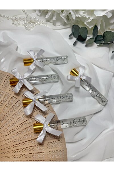 Gami Handmade Fiyonk Detaylı Fısfıslı Sprey Kalem Şişe İncili Kolonya 10ml -N...