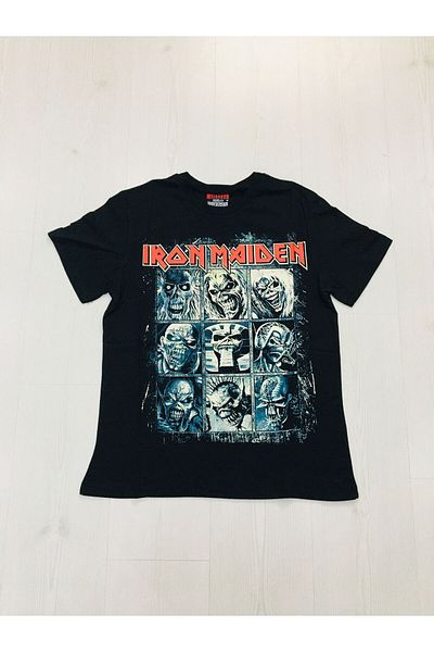 Olympus plus Iron Maiden Unisex Rock Music Band Metal Back Printed Black Tee