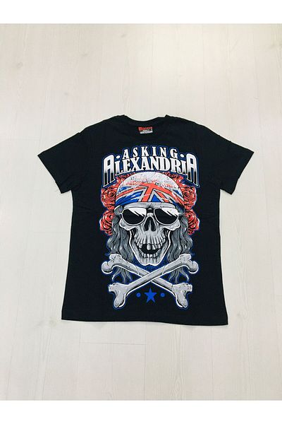Olympus plus Asking Alexandria Unisex Rock Music Metal Back Printed Black Tee