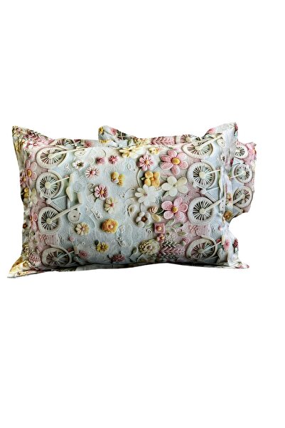 Hayal çeyiz 3D Digital Printing Cotton Pillow Case with 2 Hidden Zipper