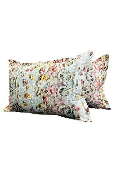 Hayal çeyiz 3D Digital Printing Cotton Pillow Case with 2 Hidden Zipper