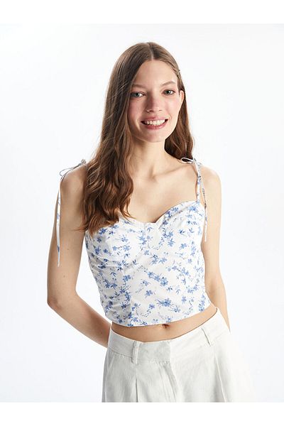 LC Waikiki Heart Collar Floral Women's Crop Bustier