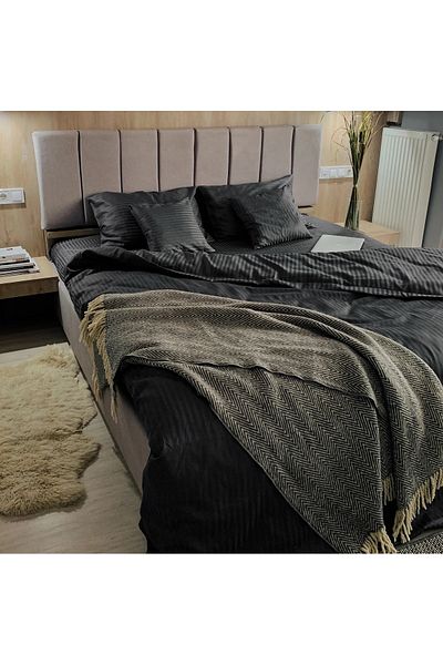 BESTİNA GOLD Set cuvertură de pilota dublă din satin de bumbac