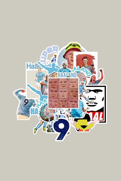 dadi ramba Πακέτο αυτοκόλλητων Haaland - Bullet Journal - Agenda - Planner - Notebook - Αυτοκόλλητο για φορητό υπολογιστή