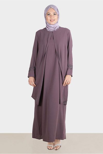 Alvina STONE EMBROIDERED CREPE DRESS 20224