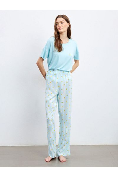LC Waikiki Set pijamale pentru femei cu imprimeu Crew Neck New Season - S5HG72Z8