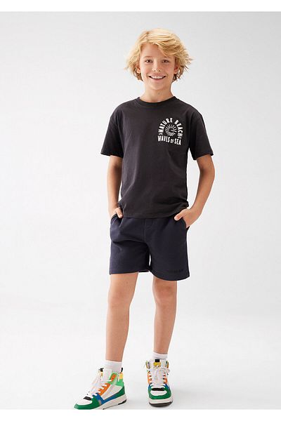 Mavi Coast Printed Anthracite T-Shirt Loose Fit / Loose Relaxed Fit6610177-70087