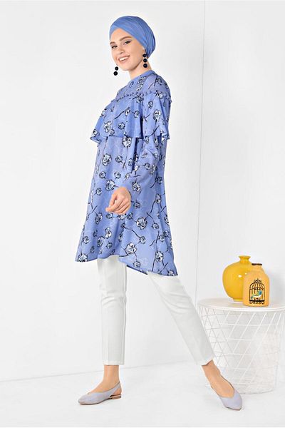 Alvina TUNICA CU VOLAN CU MODEL FLORAL 4938