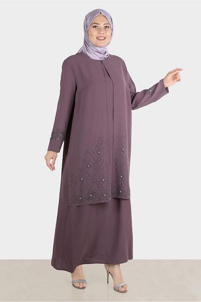 Alvina STONE EMBROIDERED CREPE DRESS 20224