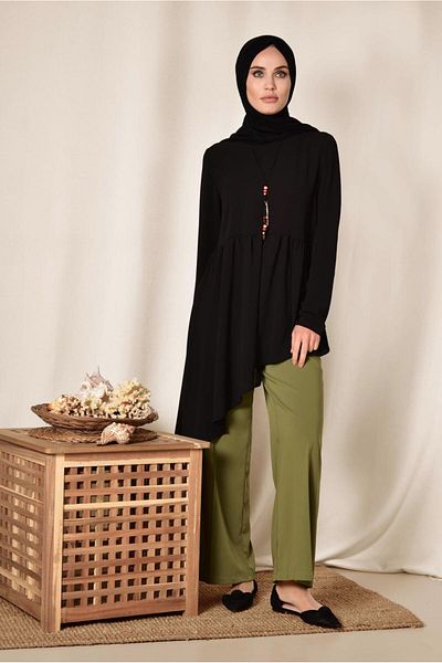 Alvina Asymetric Cut Volan Tunic 4864