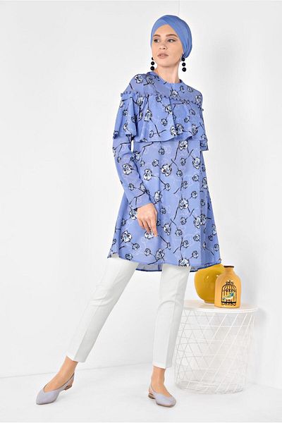 Alvina TUNICA CU VOLAN CU MODEL FLORAL 4938