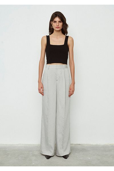 Mavi Gray Striped Trousers - 1010780 -87977 Model