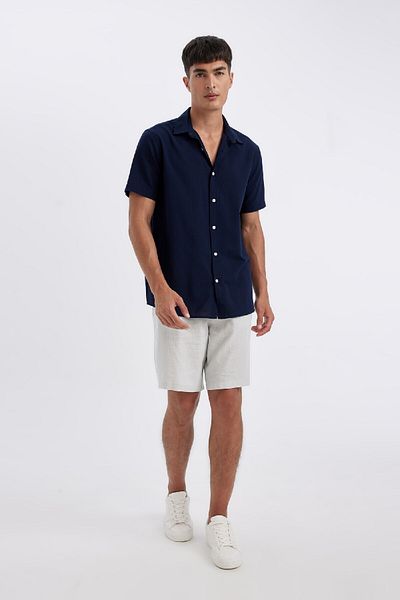 DeFacto Relax Fit Linen Mixed Summer Bermuda Σορτς C1125ax24sm