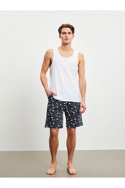 LC Waikiki Ανδρικό σορτς πιτζάμα μπλε Slim Fit
