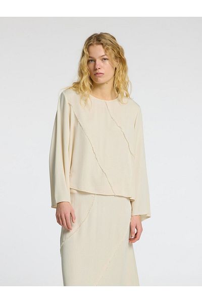 Selected Femme Oberteil mit langen Ärmeln Rundhals