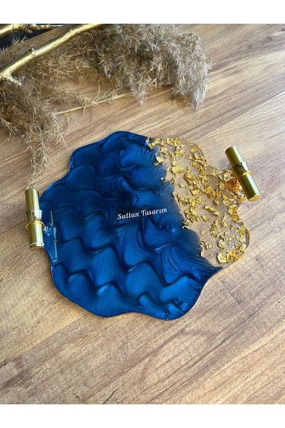 Sultan Tasarım Single Serving Gold Leaf Epoxy Tray