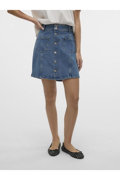 Vero Moda Jeansrock VMPETRA Hohe Taille Kurzer Rock