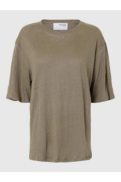 Selected Femme T-Shirt Leinen