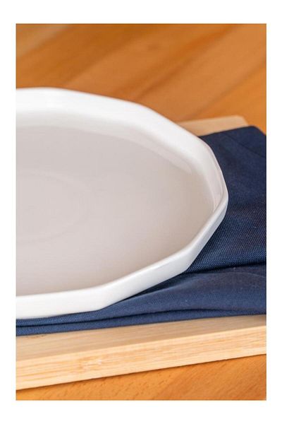 ACAR Hexagon Art 21 cm 6 Pieces Porcelain Dessert Plate Bhm-05356