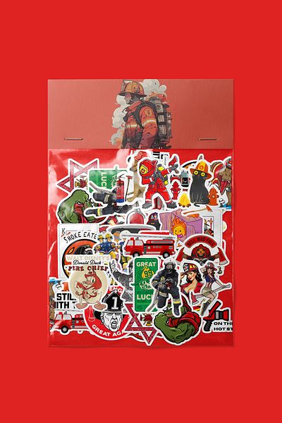 dadi ramba Firefighter Sticker Pack - Bullet Journal - Agenda - Planner - Notebook - Laptop Sticker Decal