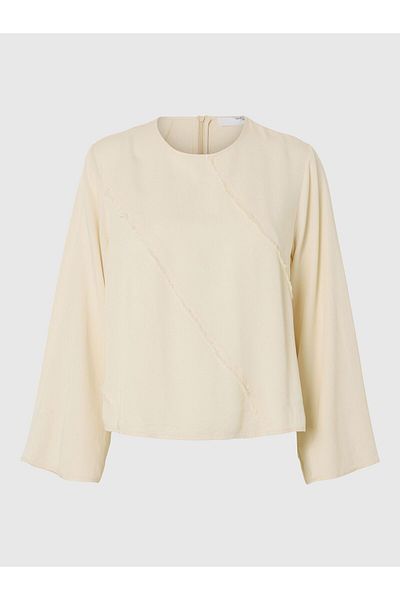Selected Femme Oberteil mit langen Ärmeln Rundhals