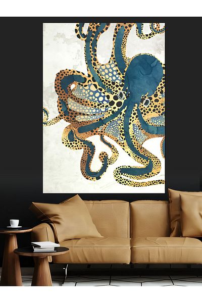 Tablomega Pânză decorativă Octopus cu model - Lemn MDF