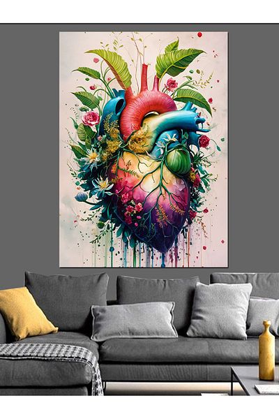Tablomega Pânză decorativă inimă abstractă - pictură din lemn MDF